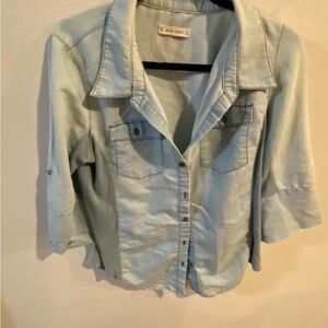Miss Posh Chic Light Blue Button-Up Shirt Size XL